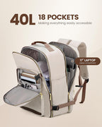 40L Travel Backpack Flight Approved Carry on Backpack,3 Packing Cubes,Waterproof Personal Item Travel Bag,Tsa Carry on Luggage Suitcase Travel Essentials,Gifts for Women & Men,Fits 17" Laptop
