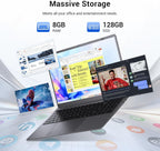 Laptop Computer, Pentium Gold up to 3.4Ghz (Beats Pentium, Celeron), Type-C PD, HDMI, USB 3.2, TF Card Slot, 14" FHD IPS, 8GB RAM, 128GB SSD, up to 2TB, Laptop for Student, Business, Office