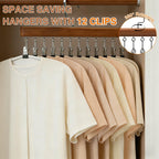 Closet Organizer with 10 Clips,Space Saving Hanging Closet Organizer,360° Rotating Metal S with Silicone Lining,Hanging Rack for Clothes, Socks, Hats (12 Clips, 1PCS)
