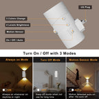 Motion Sensor Light Indoor, Night Lights Plug into Wall, Motion Sensor & Dusk to Dawn Sensor, 3 Light Modes, Dimmable Night Light for Bedroom Bathroom Hallway Kitchen Stairs (White, 2 Pack)