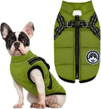 Winter Dog Coat with Harness Built in Waterproof Dog Jackets Warm Pet Fleece Vest Windproof Snow Jacket Snowsuit Reflective Dogs Cold Weather Coats for Puppy Small Medium Large Dogs Cats