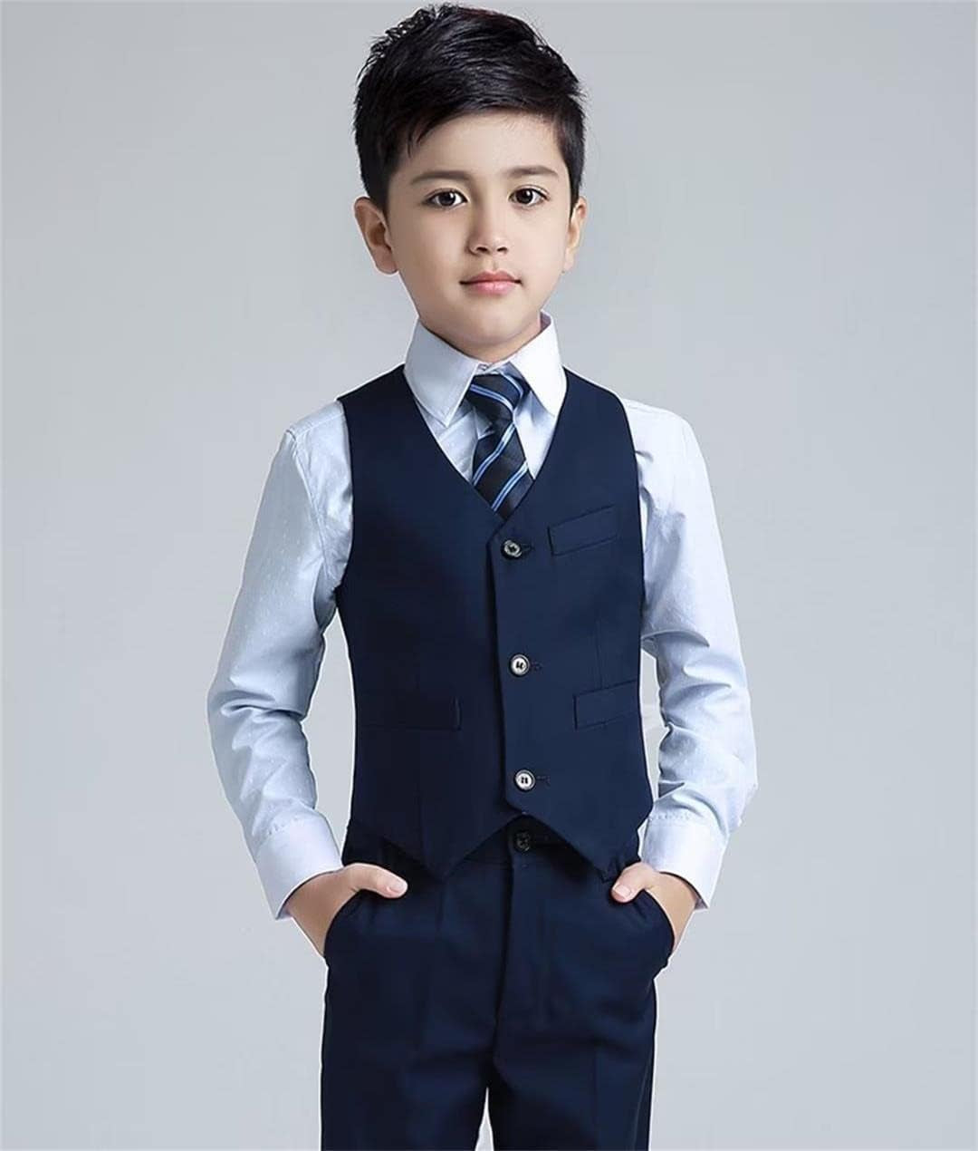 Boys Colorful Formal Suits 5 Piece Slim Fit Dresswear Suit Set