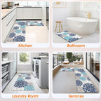 Kitchen Mats, 2PCS Kitchen Rugs, Cushioned anti Fatigue Kitchen Mats for Floor, Kitchen Accessories Non-Slip Waterproof Kitchen Rug Set for Sink, Kitchen, Laundry, 17.3"×30"+17.3"×47"