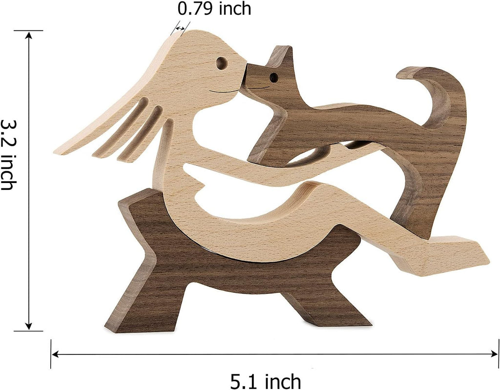 Desk Decorations Girl Figurines and Cat Ornaments Wooden Accent Decor Home Accessories Decorative Objects