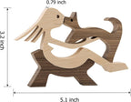 Desk Decorations Girl Figurines and Cat Ornaments Wooden Accent Decor Home Accessories Decorative Objects