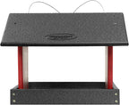 Poly Hanging Hopper Bird Feeder, Large Bird Feeder for Outside, Outdoors - Amish American Made (Hanging, Black & Red)