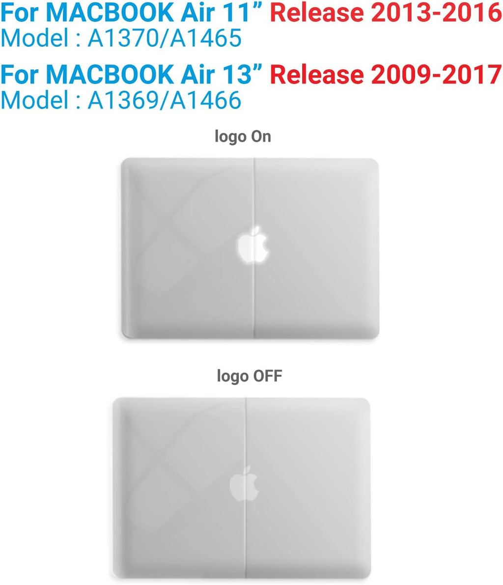 Compatible with Old Version Macbook Air 13 Inch Case (2010-2017 Release). Models: A1466 / A1369, Plastic Hard Shell Case with Keyboard Cover for Mac Air 13, Crystal Clear, A13CYCL+1