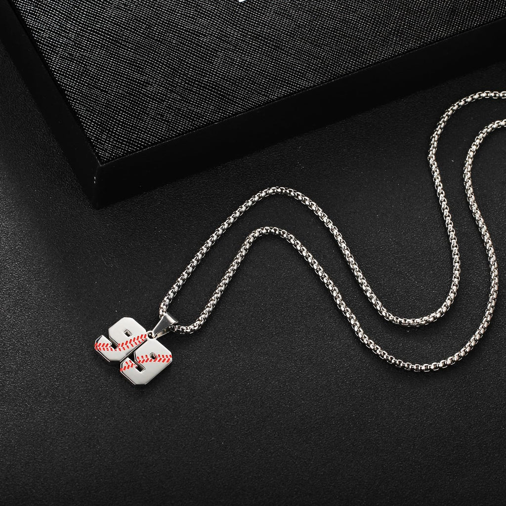 Inspiration Baseball Jersey Number Necklace Stainless Steel Charms Number Pendant for Men Women