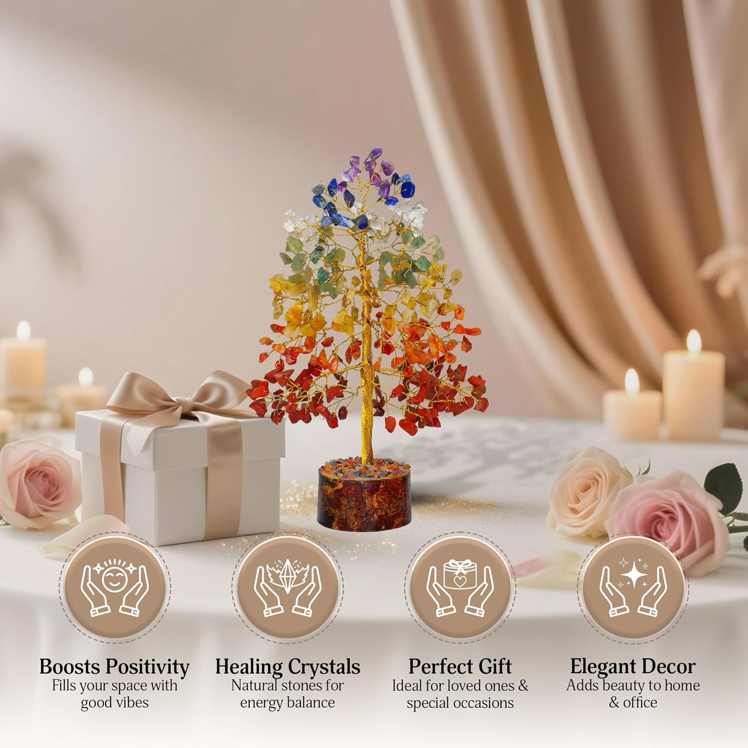 7 Chakra Tree of Life - Healing Crystals Gifts for Women