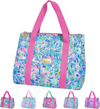 Lilly Pulitzer Insulated Lunch Bag, Cabana Cocktail | Cute Lunch Cooler Tote for Women, Mini Cooler with Zipper Closure, Exterior Pocket, Flat Base, and Handle Straps