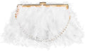 Feather Clutch Purses for Women Wedding Evening Bride Furry Purse Classy Fringe Purse Glossy Designer Purse