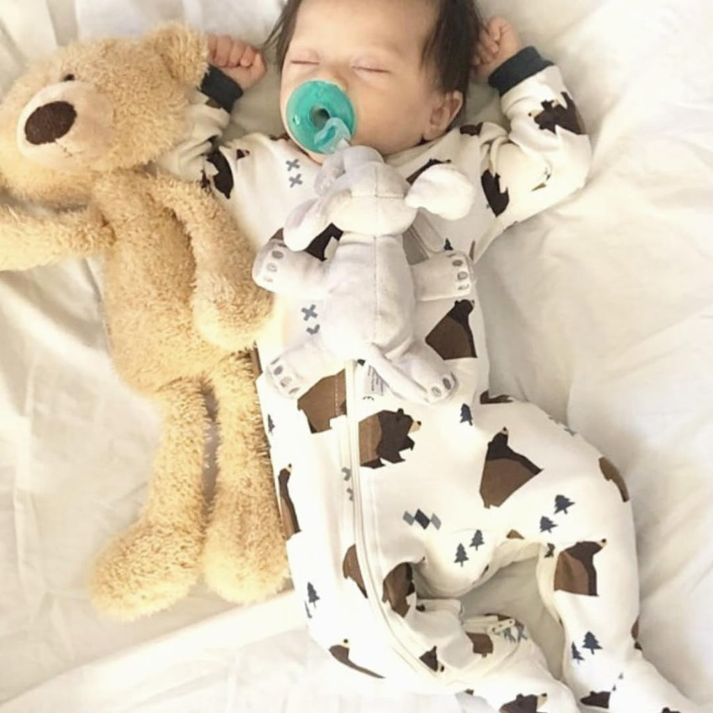 – Zipper Organic Sleeper Footed Onesies Sleeper Baby Pajamas with Inseam Zipper