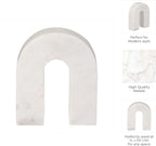 Marble Horseshoe Tabletop Decor White, Contemporary, 5" L X 2" W X 6" H