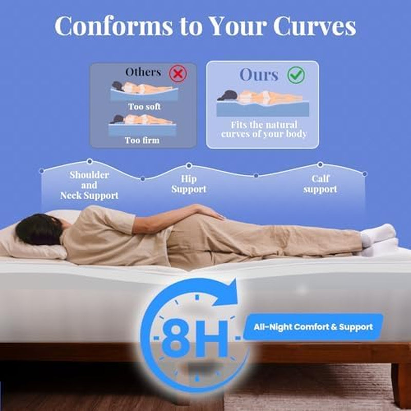 Memory Foam Mattress Topper Full | 4 Inch Cooling Dual Layer Mattress Topper, 2 Inch Gel Memory Foam, 2 Inch Soft Pillow Top Pad, Bedroom Essentials Mattresses Cover,With 1000 Pcs Air Holes