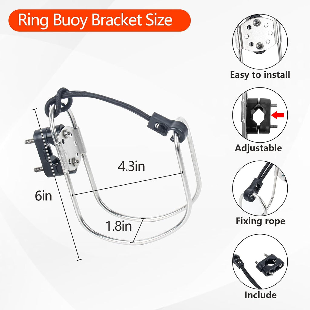 Life Ring 23"/28" Boat Safety Throw Buoy with Reflective Tape & Grab Lines - Orange Life Rings for Boats,Includes Water Floating Saving Rope