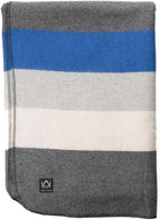 Rainier Wool Blanket - 4.5Lbs Warm, Heavy, Washable, Large | Great for Camping, Outdoors, Survival & Emergency Kits (White Blue Gray)