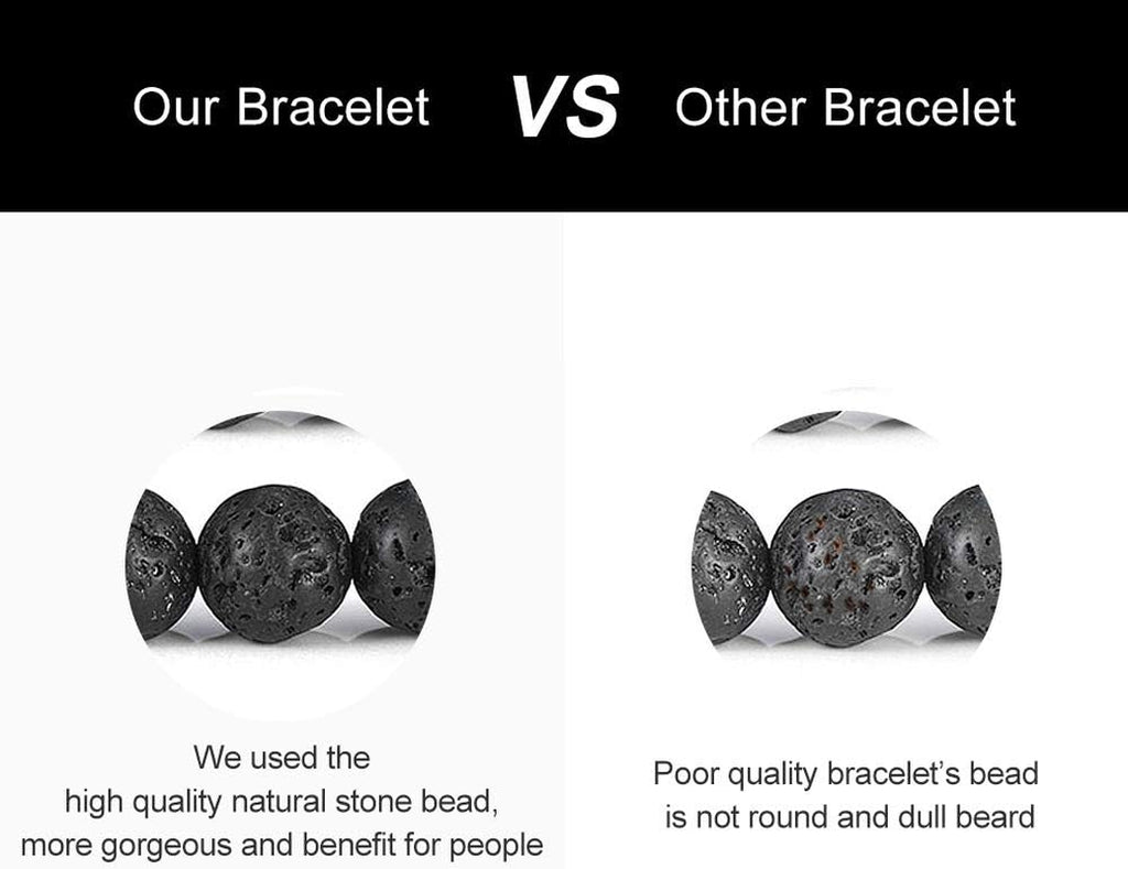 Mens Bracelet - Beaded Natural Stone 8Mm Tiger Eye Matte Agate Lava Rock Bracelets for Men Teen Boys Grandpa Dad Birthday Gifts Jewelry