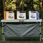 Butane Fuel Camp Stove – Crate Series - Mini Stove for Camping, Hiking – Portable Gas Stove with Spiral Flame – Even Heat Distribution – Modern and Easy to Use (Violet)