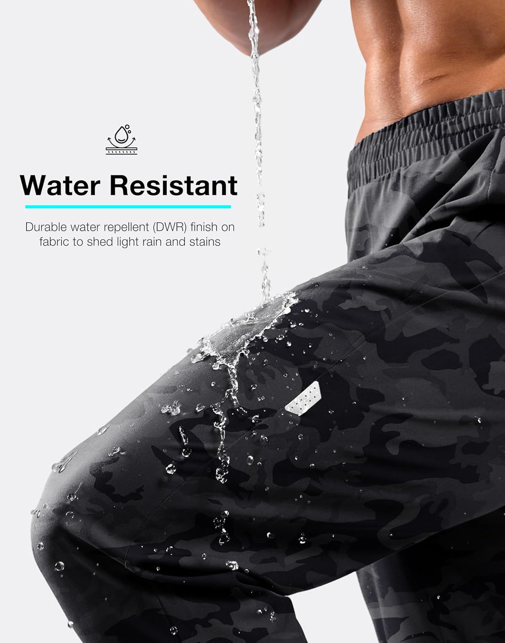 Men'S Joggers with Zipper Pockets Lightweight Athletic Workout Pants Quick Dry Sweatpants for Men Running Hiking