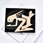 Wooden Sculpture Home Decor Women Men and Dog Statues, Friendship between Dog and Human Wood Crafts Statue Carving Ornaments for Bedroom Desktop Office Decoration (Girl and Dog)