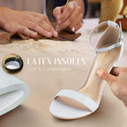 White Heels Wedding Shoes for Bride Women Chunky Heels Pearl High Heels Heeled Sandals 4 Inch