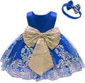 0-6 Years Baby Girls Pageant Lace Embroidery Dresses Toddler Formal Dress with Headwear