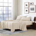 Essentials Ultra Soft Hypoallergenic Wrinkle Resistant Double Brushed Microfiber Bedding Sheet Set, Cream, Full
