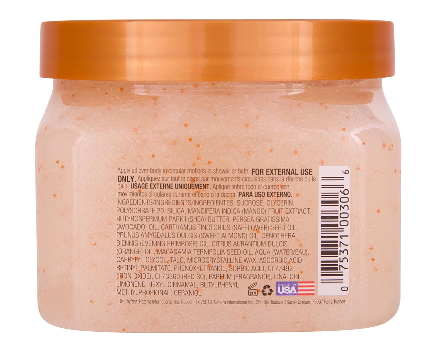 Shea Sugar Scrub Tropical Mango, 18Oz, Ultra Hydrating and Exfoliating Scrub for Nourishing Essential Body Care