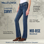 Luscious Curvy Bootcut Jeans for Women, Mid-Rise Insta Stretch Denim, Size-Inclusive Juniors Jeans