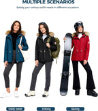 Women'S Waterproof Ski Jacket Fleece Lined Snow Jackets Winter Coat | 10,000Mm Waterproof Snowboard Jacket, Breathable 5000G, 4 Pockets, Windproof Hooded Insulated for Skiing, Hiking, Commute