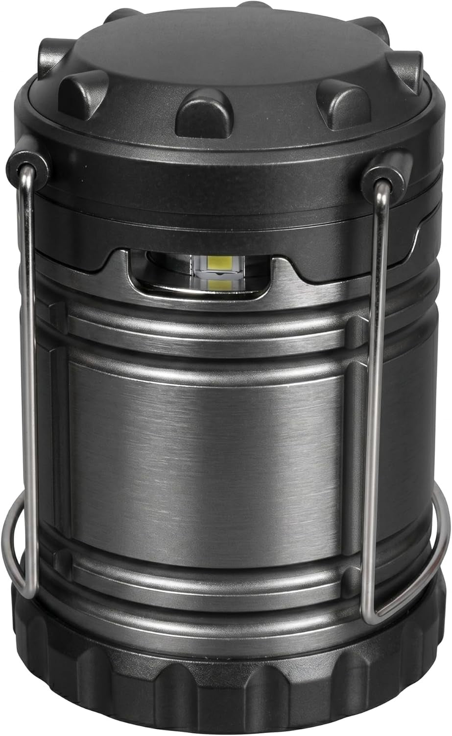 Battery Operated Lights, Stainless Steel Two Lighting Modes Flashlights Rechargeable Lamp Camping Lantern Emergency Light with Hanging Handle for Hiking Camping Fishing