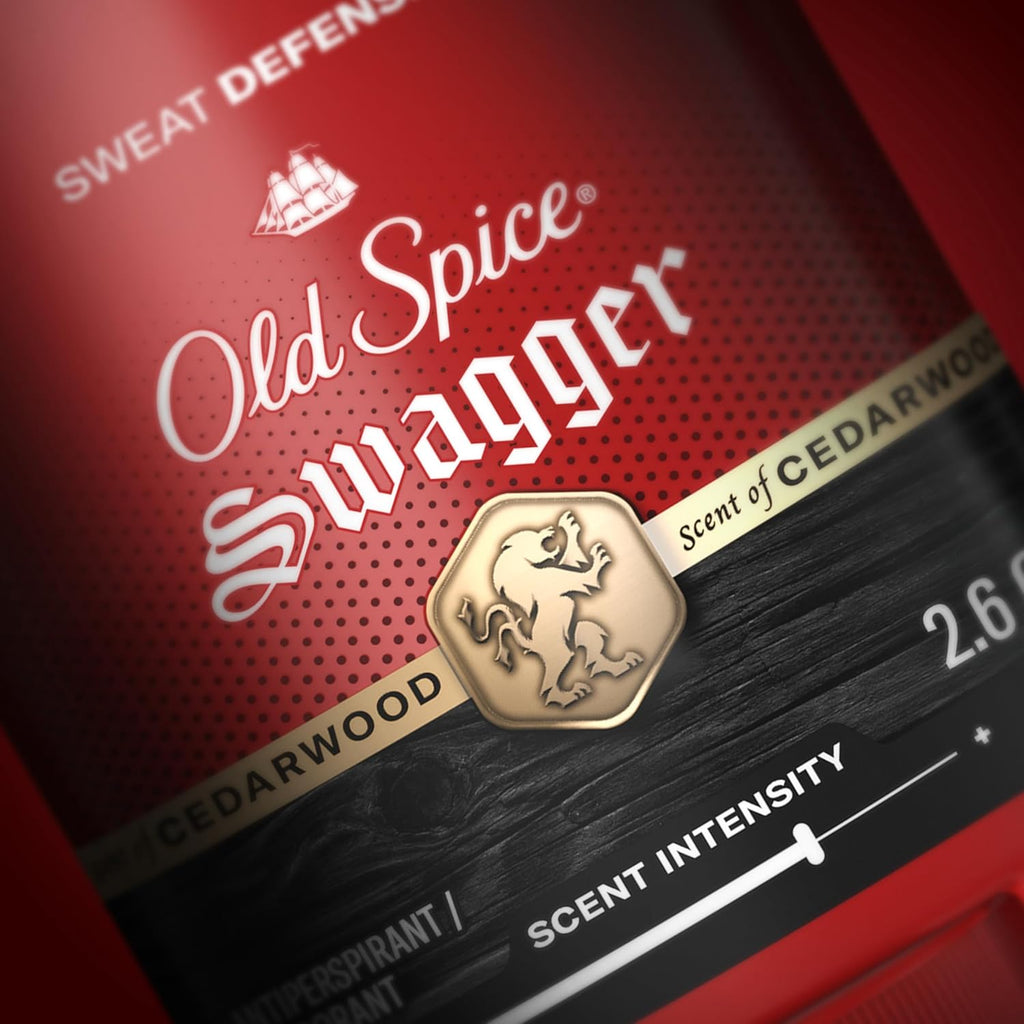 Sweat Defense Antiperspirant & Deodorant for Men, 24/7 Ultimate Sweat Protection, Long Lasting Scent, Soft Solid, Swagger with Cedarwood Scent, 2.6 Oz