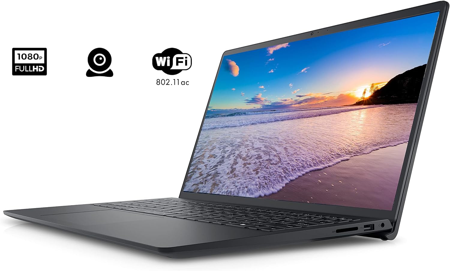 Professional title: Dell Inspiron 15 3511 Laptop with 15.6" FHD Touchscreen, Intel Core i5-1035G1, 12GB RAM, 256GB PCIe NVMe M.2 SSD, SD Card Reader, Webcam, HDMI, WiFi, Windows 11 Home - Black