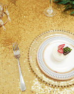 Sequin Tablecloth, 60X102 Inch Gold Rectangle Glitter Table Cover for Cake Dessert Exhibition Party Birthday Events