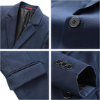 Boys Suits 3 Piece Slim Fit for Kids Size 10 Navy Blue Prom Wedding Dresswear Formal Set Tuxedo Blazer Jacket Vest Pant
