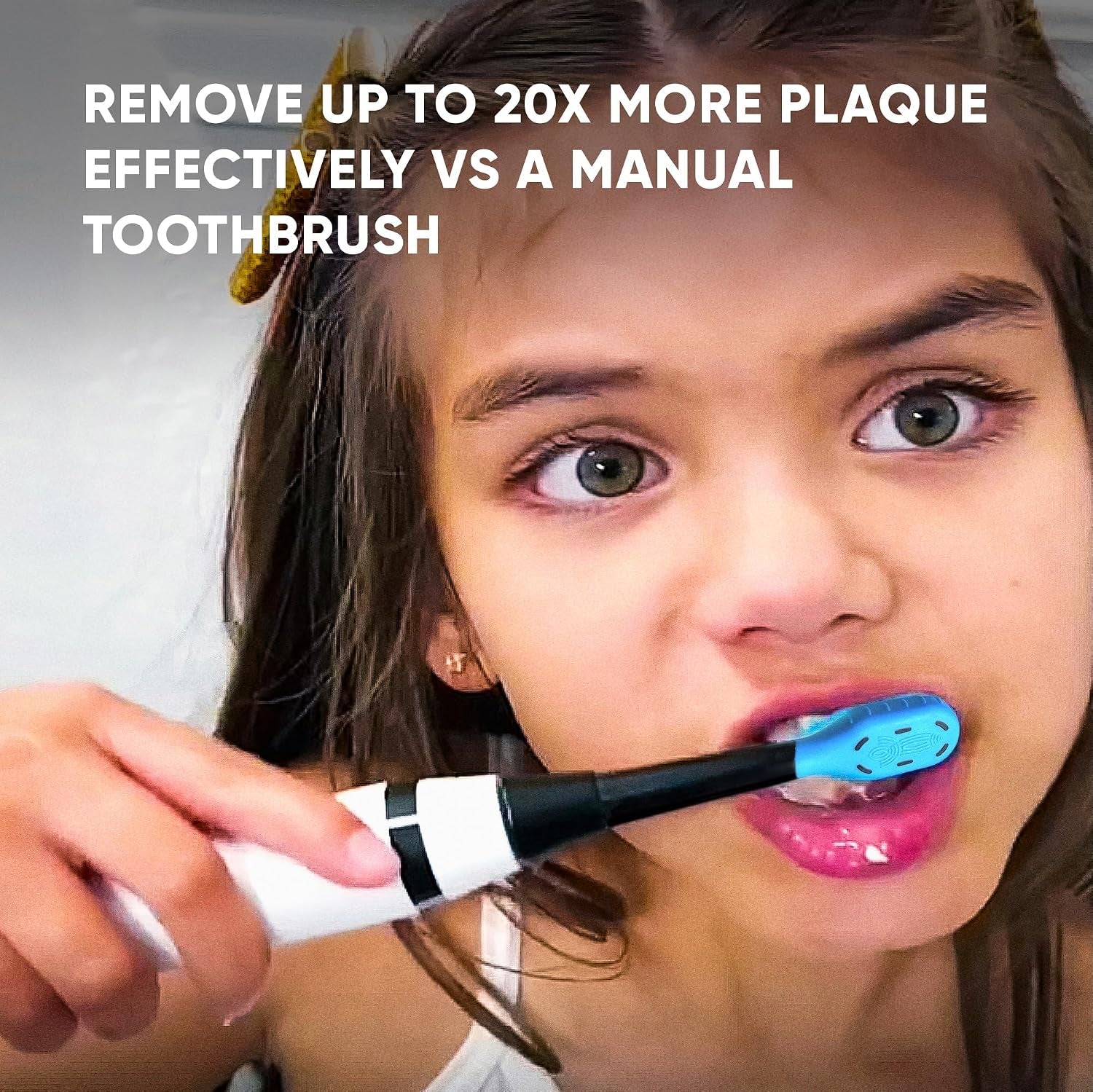 Kids Electric Toothbrush with Sonic Motor, 5 Cleaning Modes, Smart Timer, Rechargeable Wireless Charging, Soft Bristle Replacement Brush Heads for Ages 3 and Up