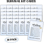 Wedding Survival Kit 30Pk 4X6” Brides Labels Postcards Wedding Party Goodie Gift Bags Essentials for Wedding Day Favors Bachelorette