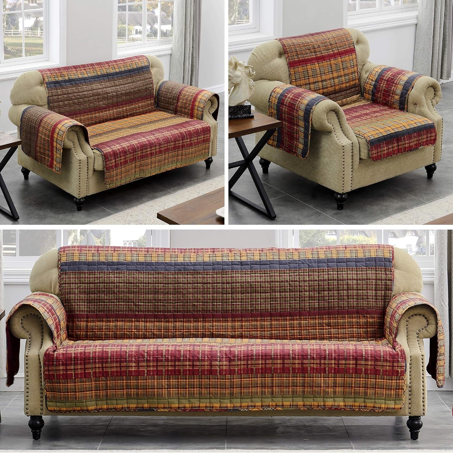 Gold Rush Reversible Slipcover - Furniture Protector - Sofa