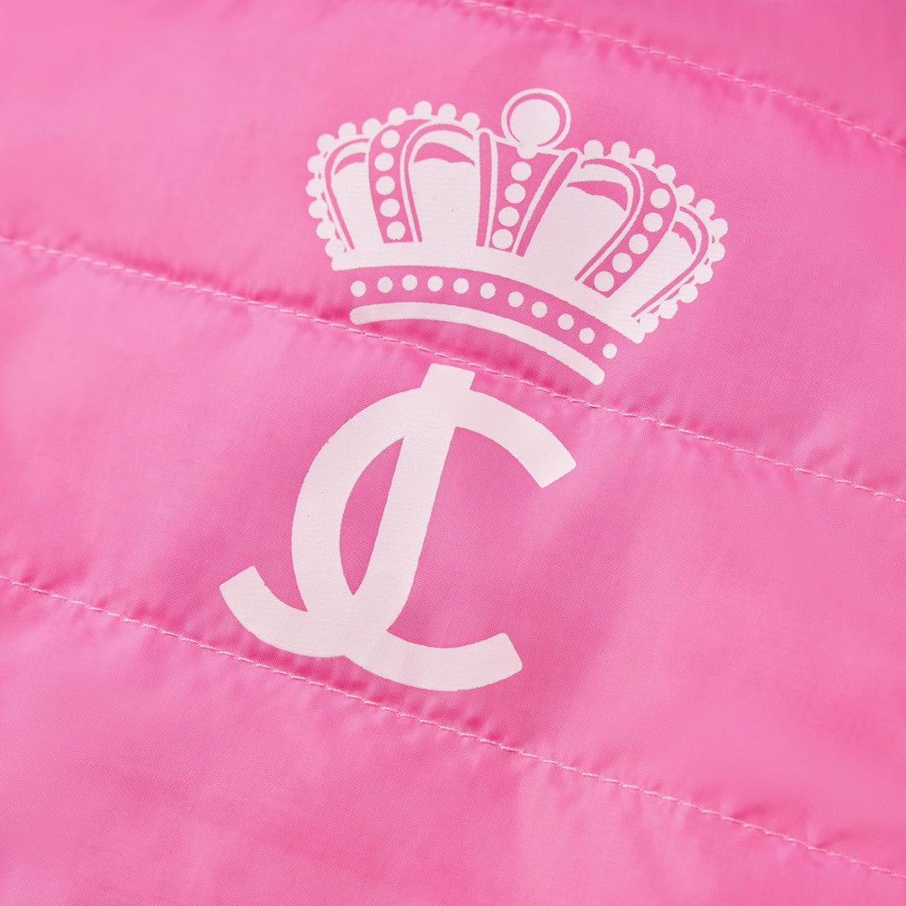 Juicy Couture Faux Fur Hooded Pet Jacket for Dogs and Cats - Hot Pink - Medium/Large
