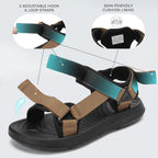 Mens Hiking Sandals with Arch Support - Cushion Sport Athletic Walking Sandles Outdoor Summer Comfortable Casual Waterproof Beach Water Sandal for Wide Feet