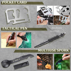 Gifts for Men Fathers Day Dad Husband Boyfriend Him, Survival Kits, 14 in 1 Survival Gear Camping Essentials Cool Gadgets for Camping Hiking Wilderness Adventures and Disaster Preparedness