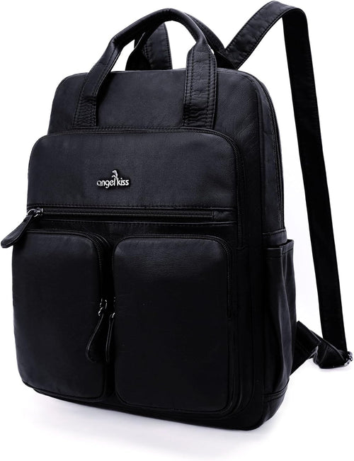 Backpack Purse for Women Soft Washed Leather Multi Pocket Casual Travel Backpacks…
