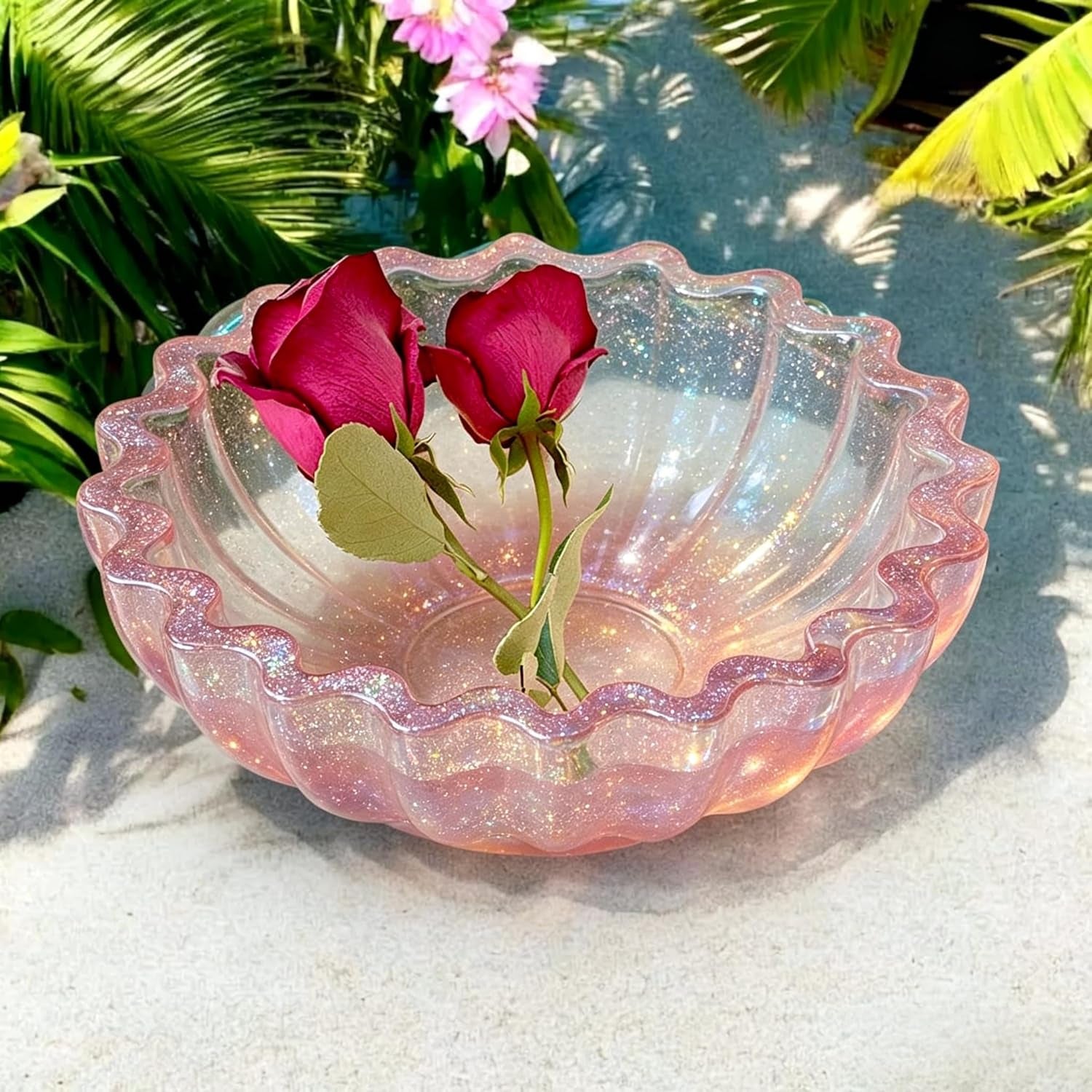 Resin Molds for Bowl, 5.24 X 1.65 Inches Flower Tray Silicone Molds for Resin, Epoxy Resin Molds for DIY Jewelry Holder Trinket Container Box Candle Holder