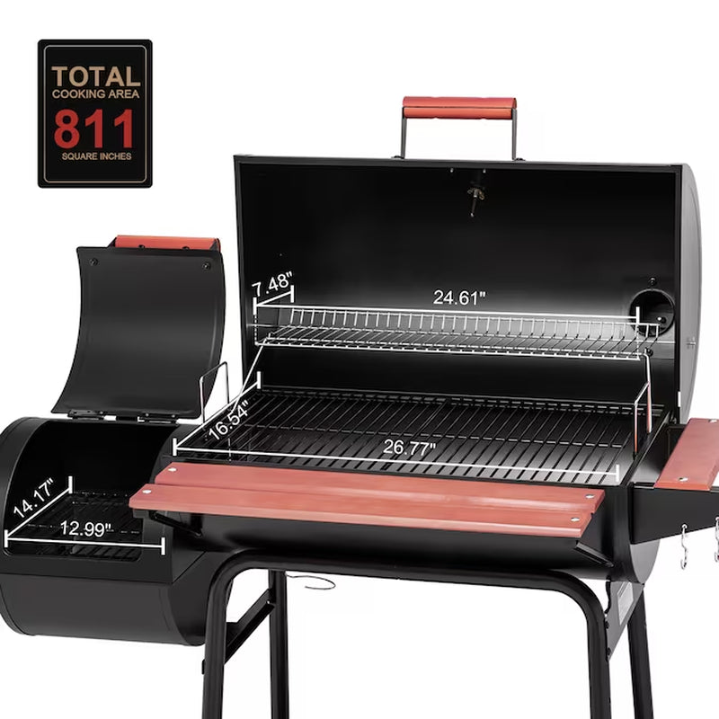 30-In W Black Barrel Charcoal Grill