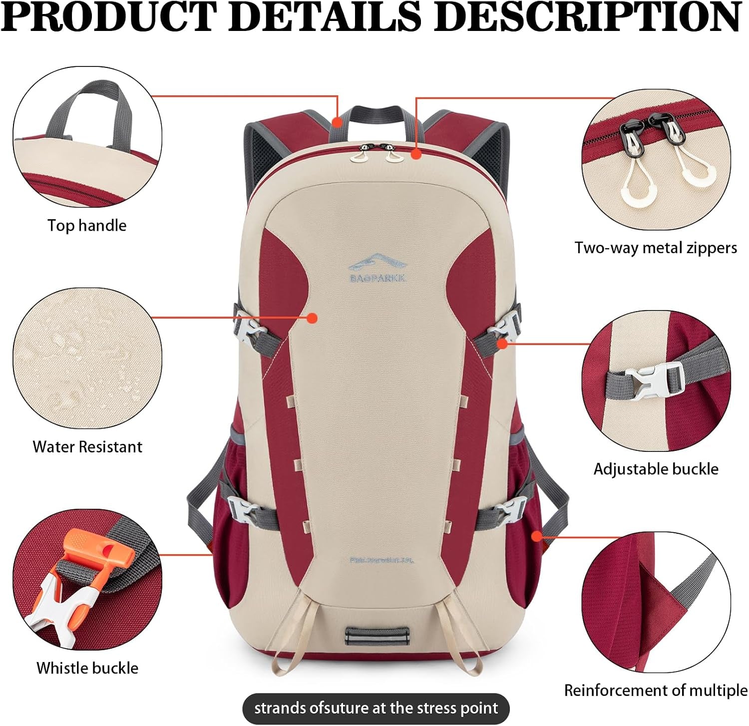 35L Ultra Lightweight Foldable Packable Hiking Backpack | Travel Backpack, Survival Whistle, Water-Resistant, Camping Daypack, Outdoor Sports, 0.88 Pounds, Men & Women