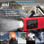Emergency Weather Radio, 4000Mah NOAA Weather Radio Solar Charging | Hand Crank Radio & USB Charged, Radios Portable Am Fm with LED Flashlight, Reading Lamp, SOS Alarm for Emergency Situation