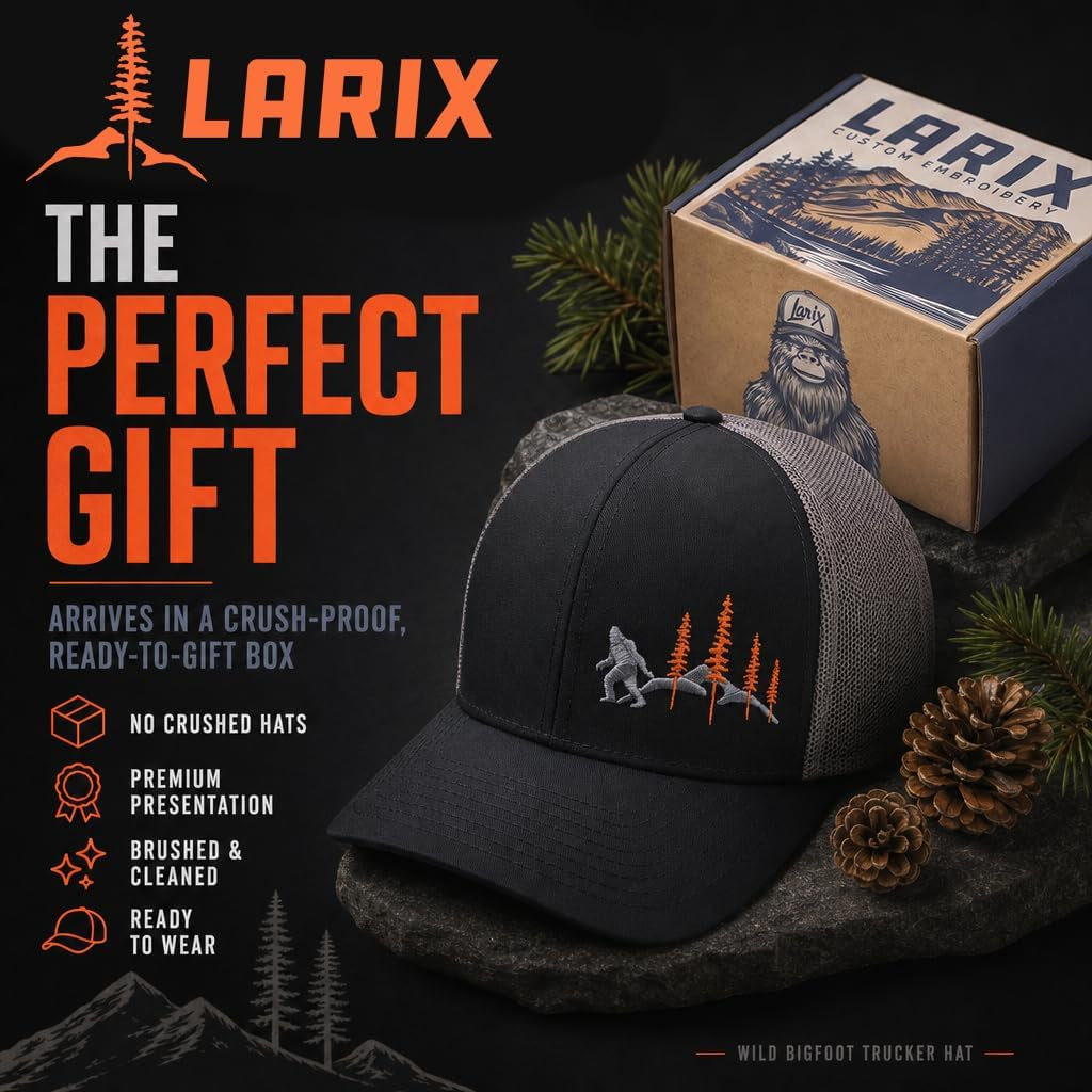 LARIX Trucker Hat Men - Snapback Cap with Breatheable Mesh Back, Hats for Men, Mens Hat, Mens Trucker Hats