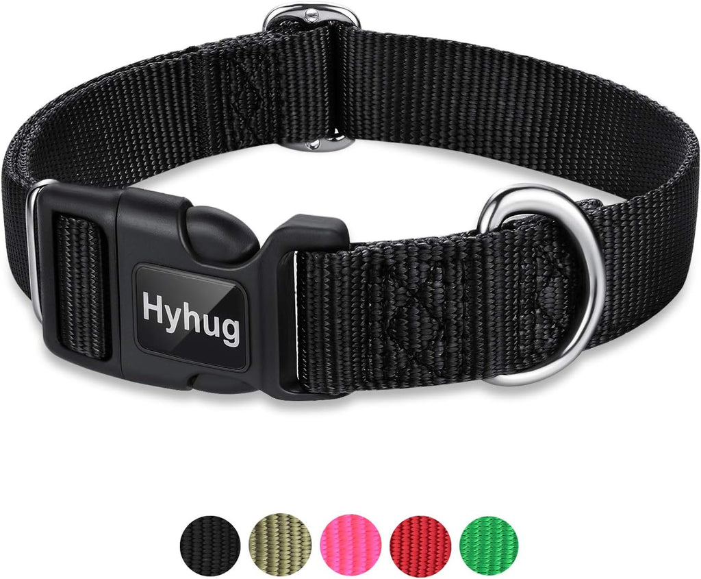 Black Puppy Collar, Quick-Release Buckle, Adjustable for Small Dogs | Durable Nylon, Adjustable Fit for Growing Pups. Great for Home Wear – Keeps Your Pup Looking Sharp & Comfortable