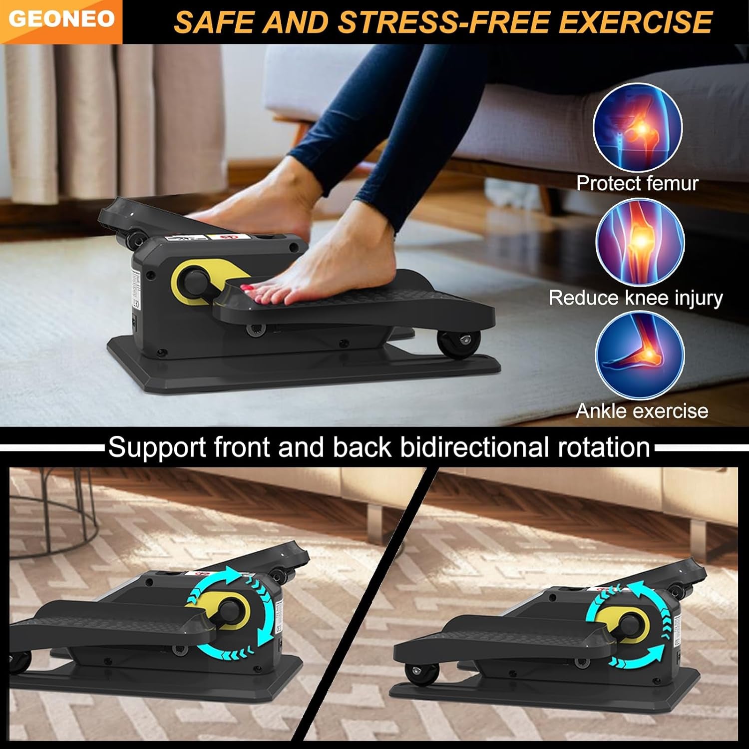 Under Desk Elliptical Machine, Electric Ellipse Leg Exerciser for Senior, Quiet and Compact Electric Seated Pedal Exerciser for Home with Display Monitor, Remote Control and 12 Adjustable Speeds