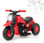 Kids Motorcycle, 6V Electric Ride on Car with Automatic Bubble Function, Foot Pedal, Headlight, Music, 3 Anti-Skip Wheels Vehicle for Children, Toddler Ages 3+